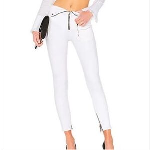 RtA White Diavolina Fold Over Waist Skinny Jeans with Black Label Size:24